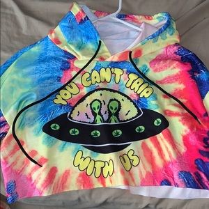 Tie dyed crop top jacket.